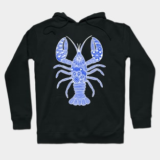 Lobster (blue and white vertical) Hoodie